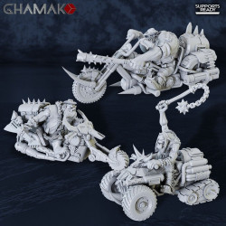 Figurine 3D Résine  pour jeux de figurines Orks chopper hotboyz Squad  (2)