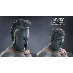 Leonidas figurine imprimée en 3D résine Taille 18cm (non peint) (2)