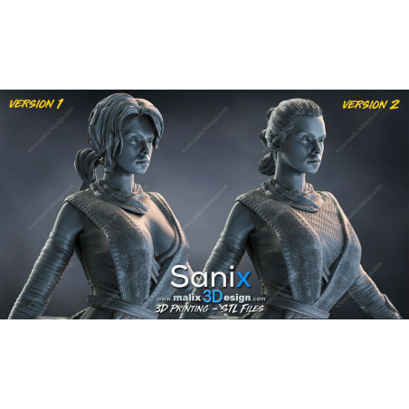 Rey Star Wars figurine imprimée en 3D résine Taille 18cm (non peint) Rey Star Wars figurine imprimée en 3D résine Taille 18cm (non peint)