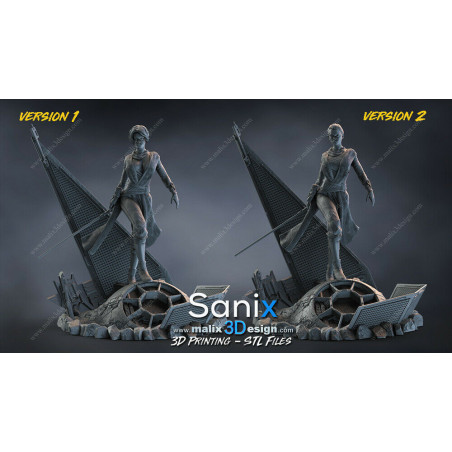 Rey Star Wars figurine imprimée en 3D résine Taille 18cm (non peint) Rey Star Wars figurine imprimée en 3D résine Taille 18cm (non peint)