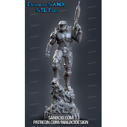 Halo Master chief mprimé en 3D résine Taille 18cm non peint (2)