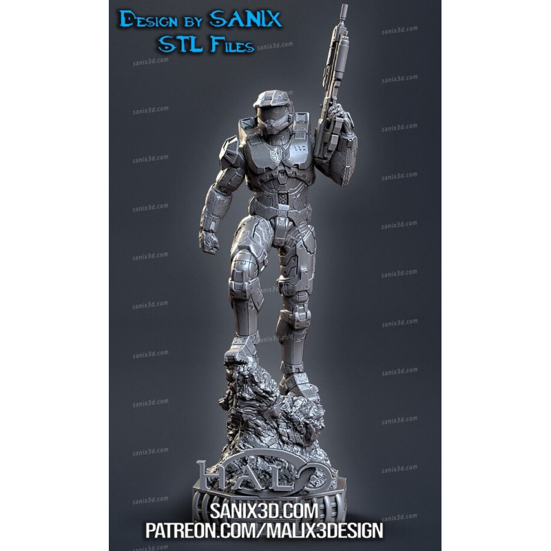 Halo Master chief mprimé en 3D résine Taille 18cm non peint