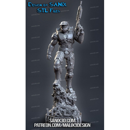 Halo Master chief mprimé en 3D résine Taille 18cm non peint