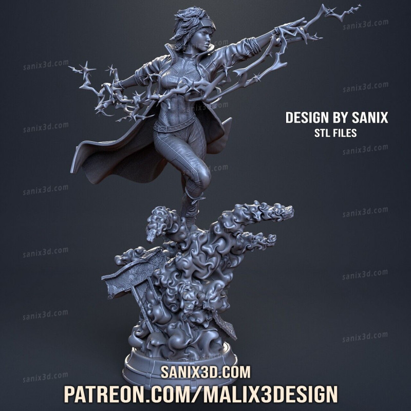 Jubilee X men imprimé en 3D résine Taille 18cm non peint