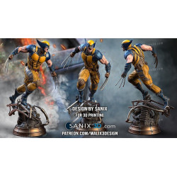 Wolverine fury imprimé en 3D résine Taille 18cm non peint