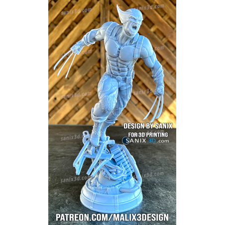 Wolverine fury imprimé en 3D résine Taille 18cm non peint