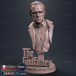The god father Marlon brando Buste imprimé en 3D résine Taille 18cm non peint