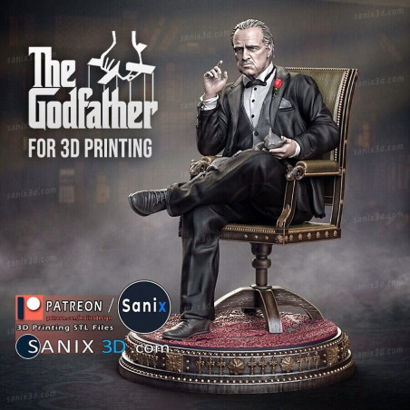 The god father Marlon brandofigurine imprimée en 3D résine Taille 18cm non peint The god father Marlon brandofigurine imprimée en 3D résine Taille 18cm non peint