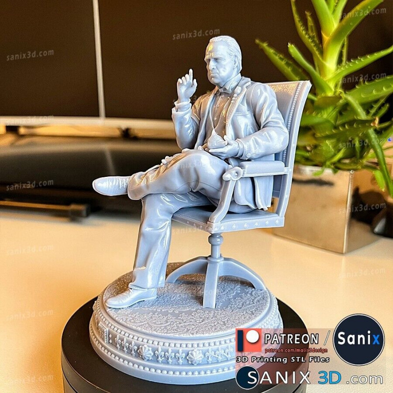 The god father Marlon brandofigurine imprimée en 3D résine Taille 18cm non peint The god father Marlon brandofigurine imprimée en 3D résine Taille 18cm non peint