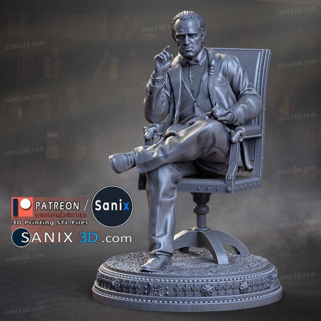 The god father Marlon brandofigurine imprimée en 3D résine Taille 18cm non peint The god father Marlon brandofigurine imprimée en 3D résine Taille 18cm non peint