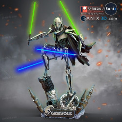 General Grievous figurine imprimée en 3D résine Taille 18cm non peint