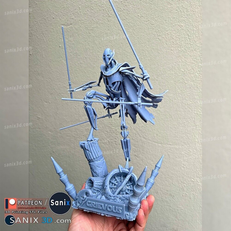 General Grievous figurine imprimée en 3D résine Taille 18cm non peint General Grievous figurine imprimée en 3D résine Taille 18cm non peint