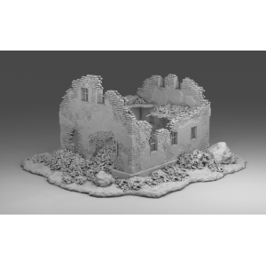 Impréssion 3D Décors WW2 Bâtiment en ruine 17