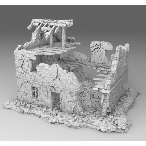 Impréssion 3D Décors WW2 Bâtiment en ruine Maison