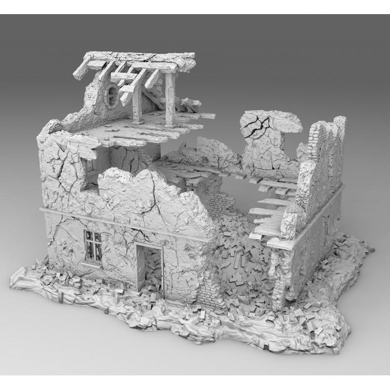 "Ruines WWII - Décors 3D 28mm pour Wargames & Dioramas Historiques"