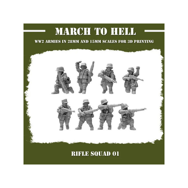 Infanterie Wehrmacht 3D – Soldats allemands WW2 pour Wargames
