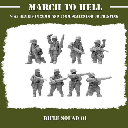 Infanterie Wehrmacht 3D – Soldats allemands WW2 pour Wargames
