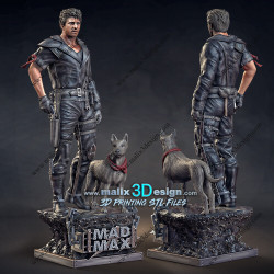 Mad Max figurine imprimée en 3D résine Taille 18cm (non peint)