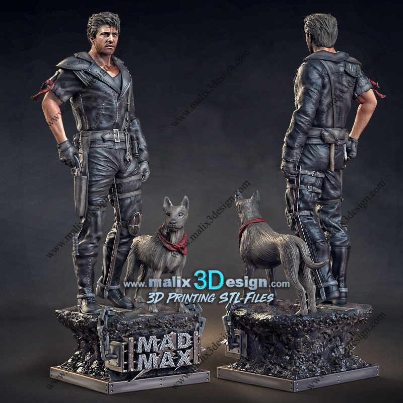 Mad Max figurine imprimée en 3D résine Taille 18cm (non peint)