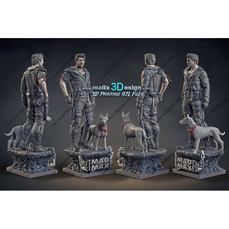 Mad Max figurine imprimée en 3D résine Taille 18cm (non peint)