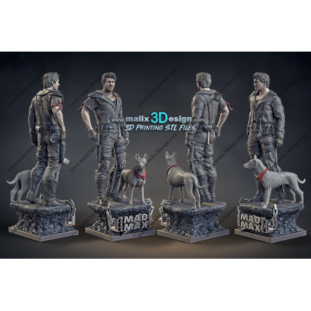 Mad Max figurine imprimée en 3D résine Taille 18cm (non peint)