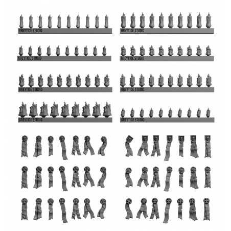 Impression 3d set bougies et parchemins
