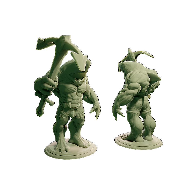 Créature fantastique-Figurine homme requin ancre