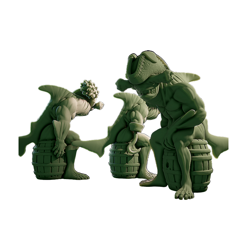 Créature fantastique-Figurine homme requin marteau 3