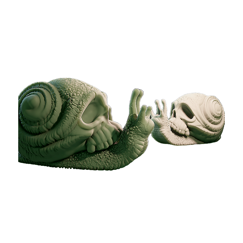 Créature fantastique-Figurine escargot crâne