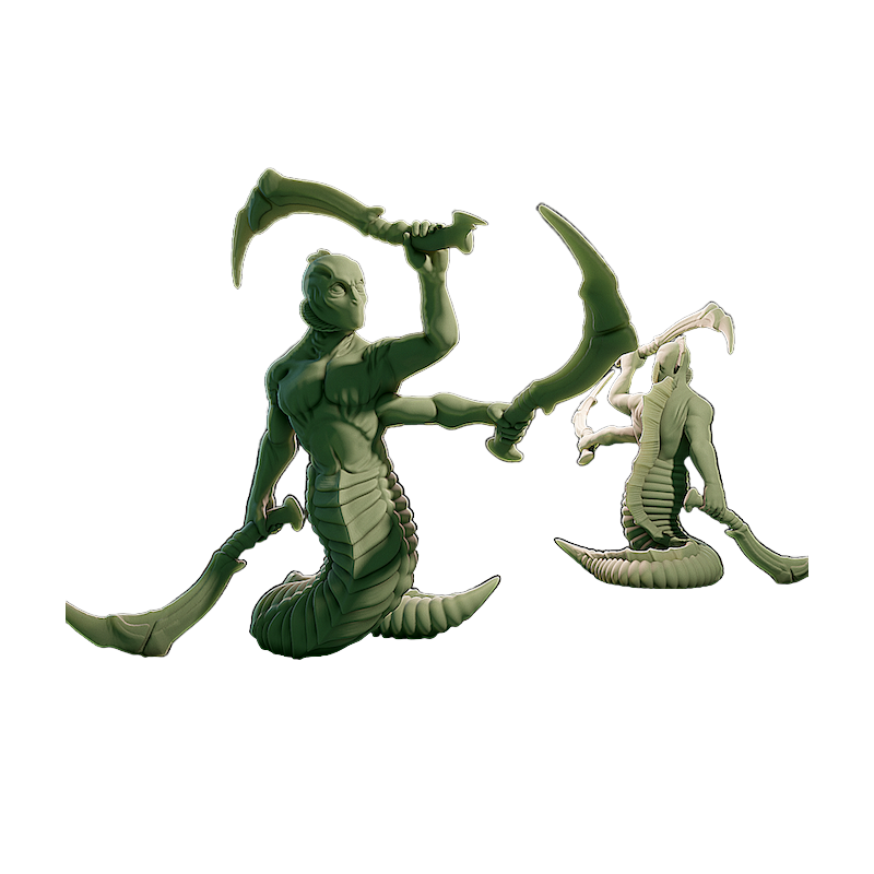 L'appel de Cthulhu-Figurine Gnor avec épées