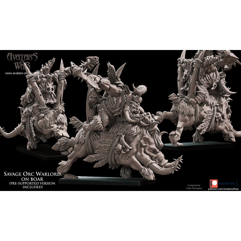 Avatars Of War 3D-Chef orque sauvage sur sanglier 