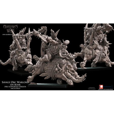 Avatars Of War 3D-Chef orque sauvage sur sanglier 