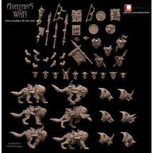 Avatars of war 3D-Kit Gobelins sur loups X 5