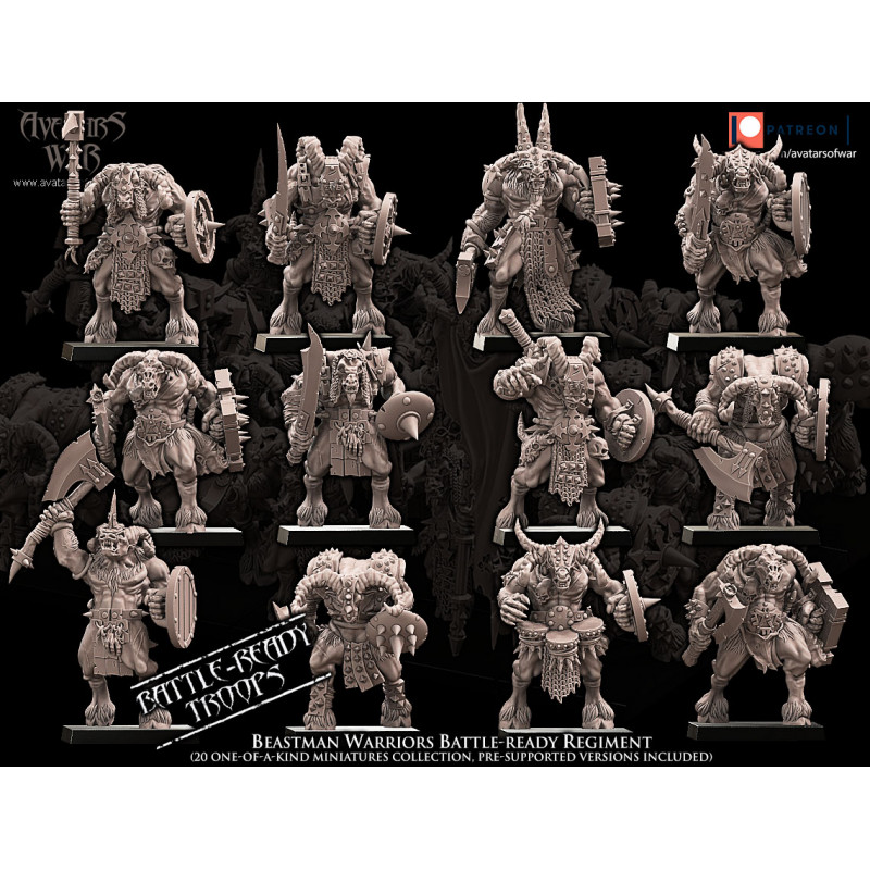 Avatars Of War 3D-Battle Ready Régiment hommes bêtes X 20