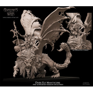 Avatars Of War 3D  Elfe noir Seigneur homme sur Manticore