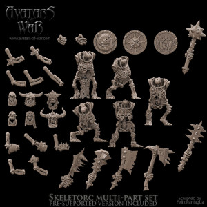 Avatars Of War 3D Printed miniature Kit 5 squelettes Orques