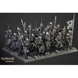 Higland Miniature Transilvanya - Skeletons Warriors with spears