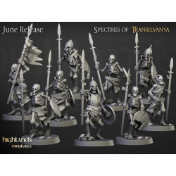 Higland Miniature Transilvanya - Skeletons Warriors with spears (2)