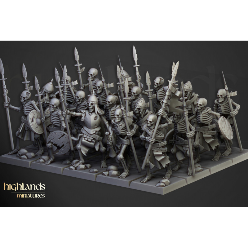 Higland Miniature Transilvanya - Skeletons Warriors with spears