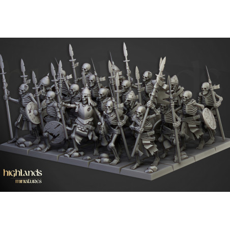 Higland Miniature Transilvanya - Skeletons Warriors with spears
