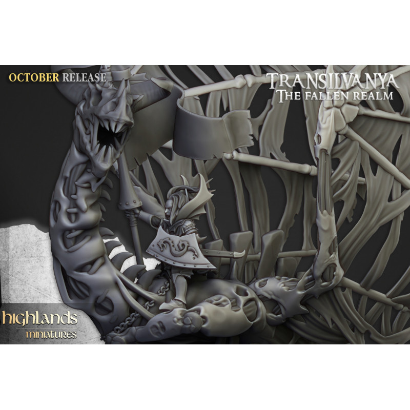 Higland Miniature Transilvanya - Vampire lady on zombie dragon