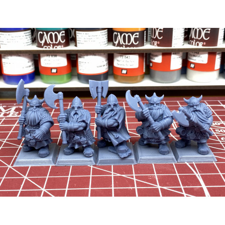 Higlands Miniatures 3D-Guerriers nains armes lourdes