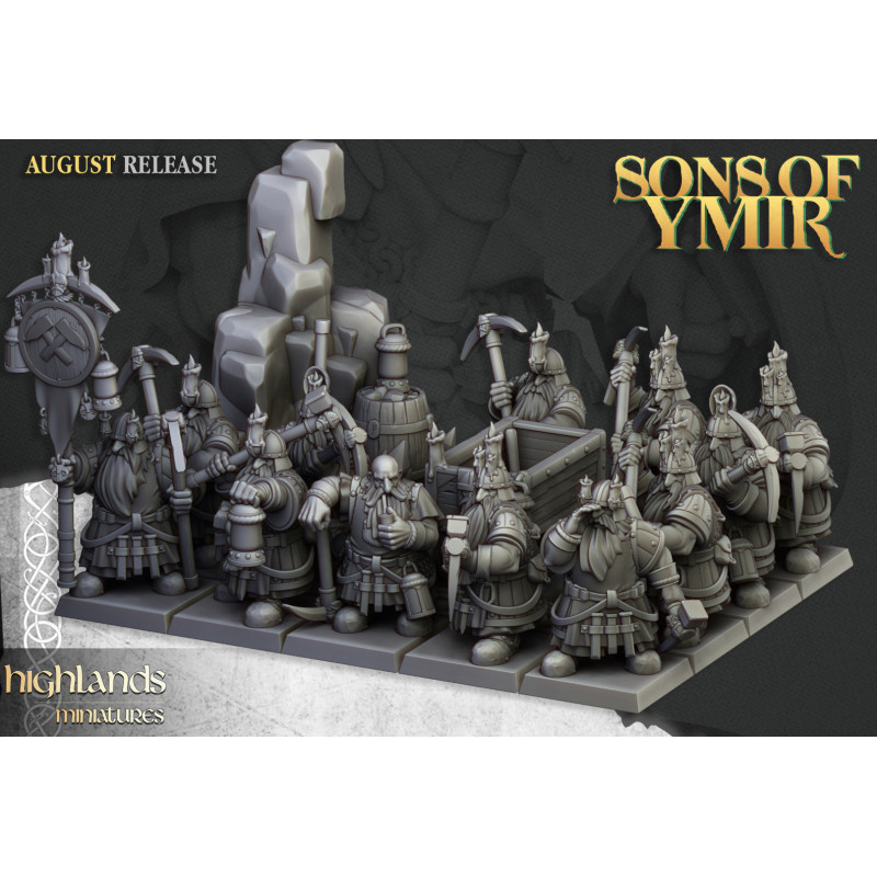 Higlands Miniatures 3D-Mineurs nains