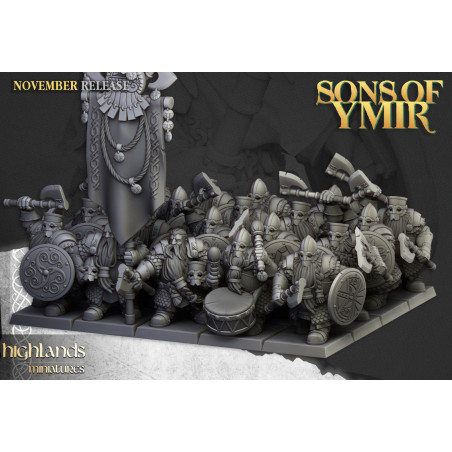 Higlands Miniatures 3D-Huscarls nains