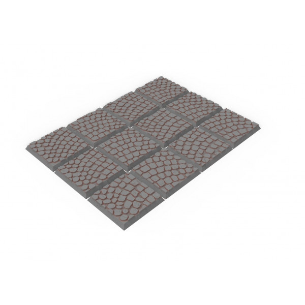 Impréssion 3D Proxywars Socles carrés texture pavés 