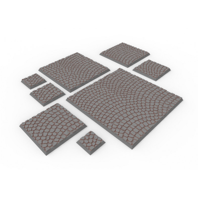 Impréssion 3D Proxywars Socles carrés texture pavés 