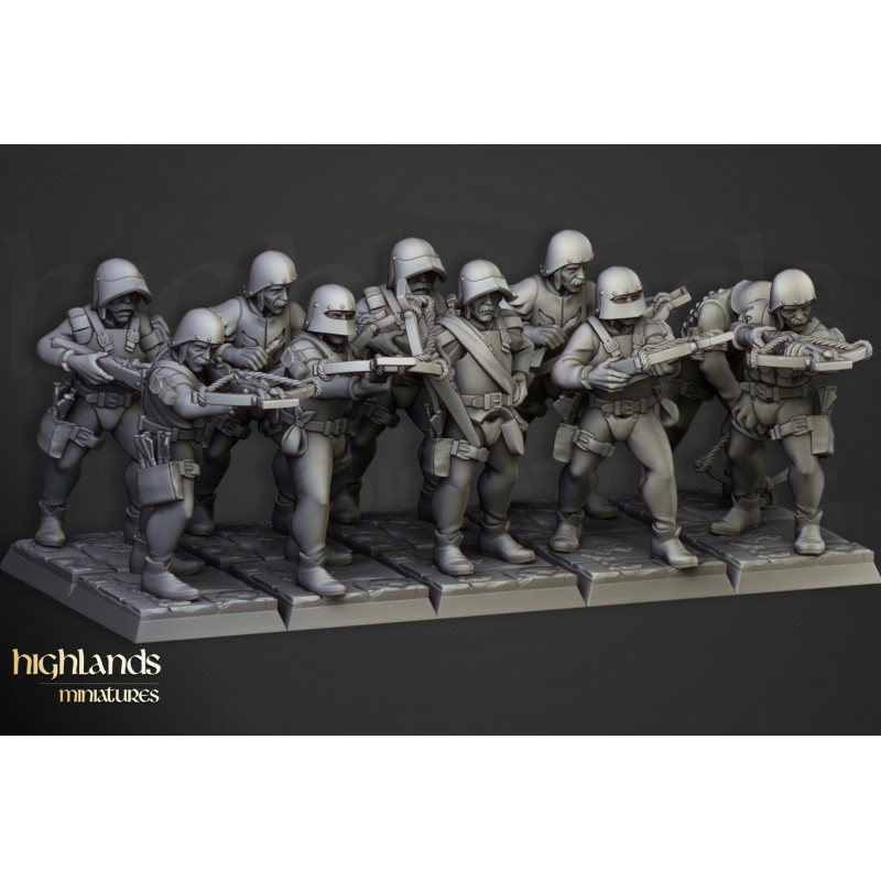 Higland Miniature Sunland - Arbalétriers MiliciensHigland Miniature Sunland - Arbalétriers Miliciens