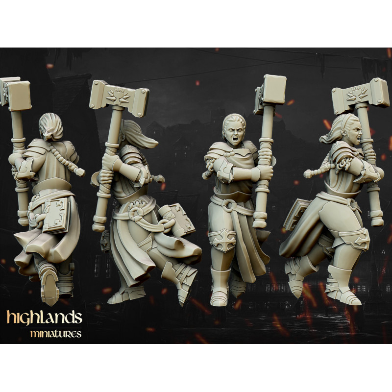 Higland miniatures Gallia - Chevaliers femmes à pieds   