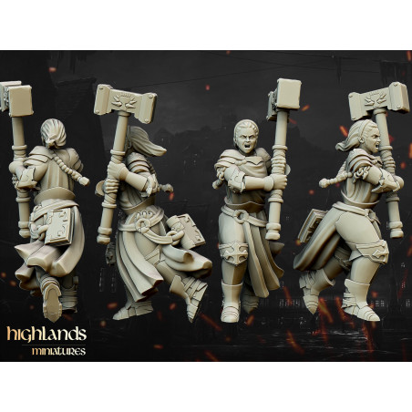 Higland miniatures Gallia - Chevaliers femmes à pieds   