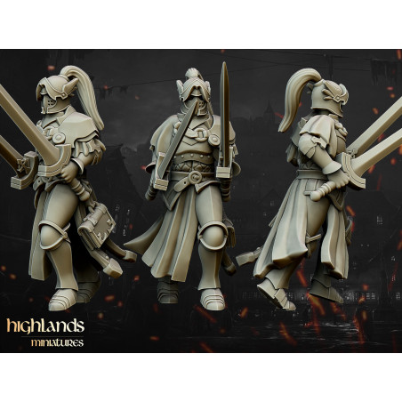 Higland miniatures Gallia - Chevaliers femmes à pieds   